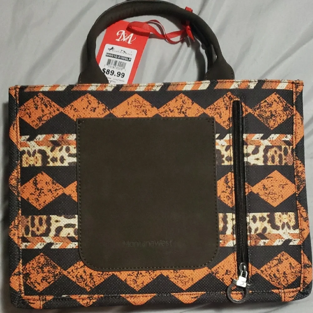 Montana West Orange and Black Bag